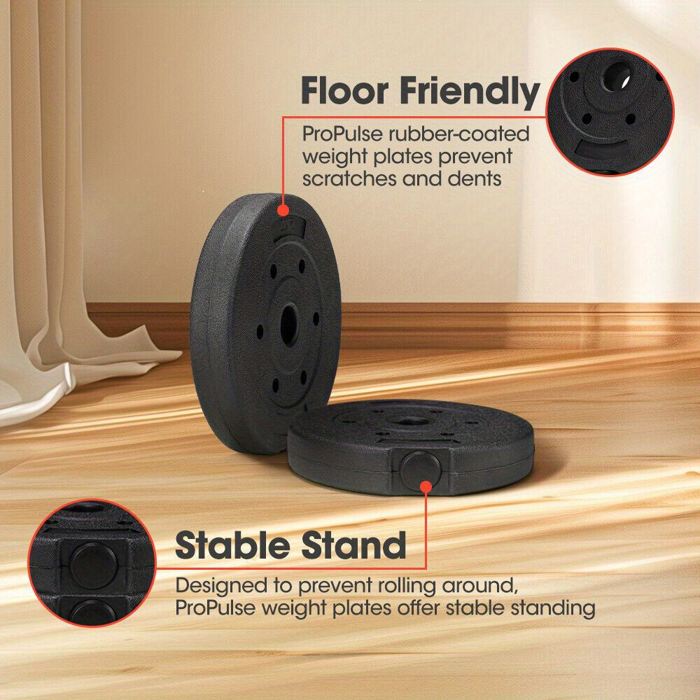 15kg Adjustable Dumbbell & Barbell Set – 4-in-1 Home Gym Weights with Rubber Plates, Non-Slip Grip & Spinlock Collars