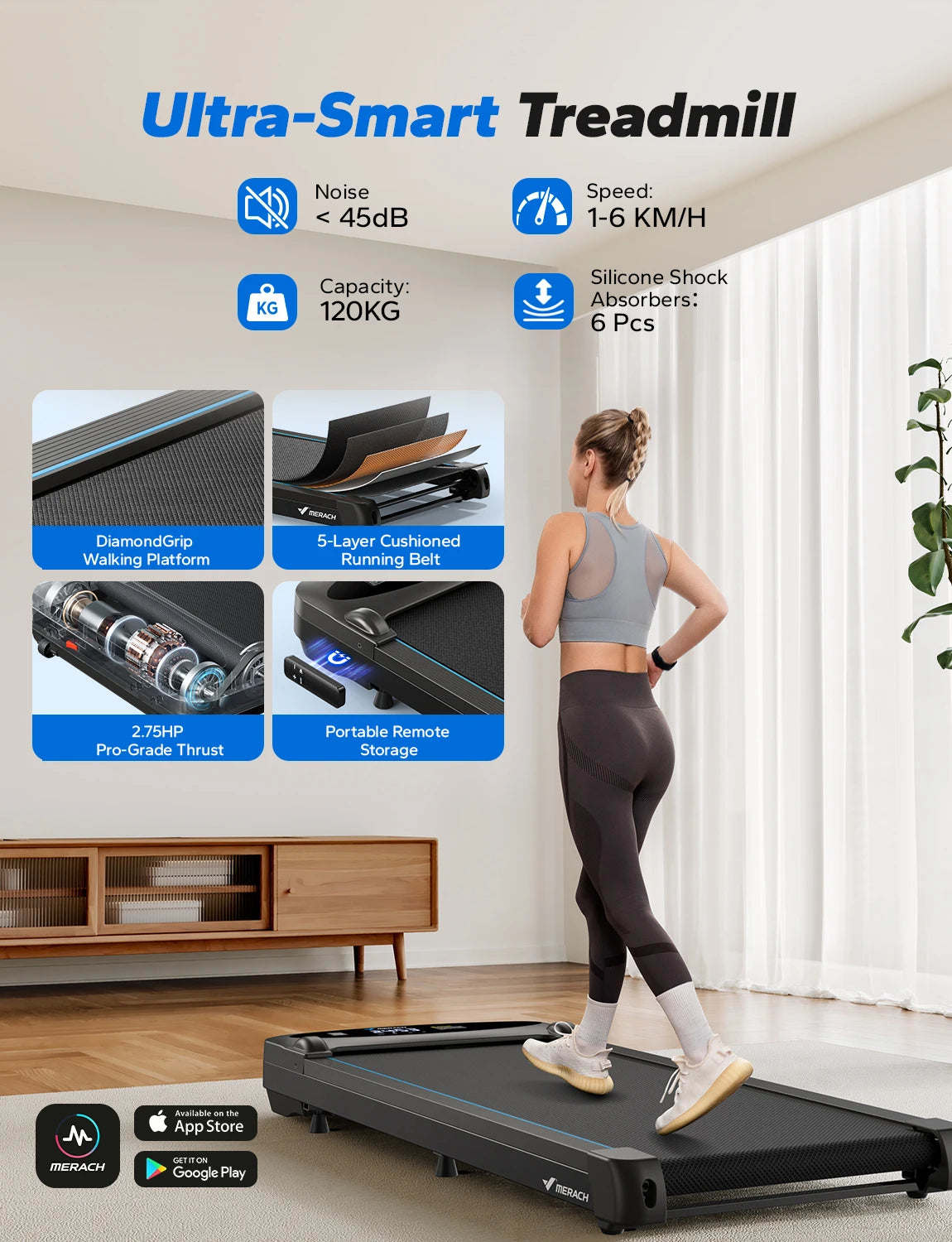 3-in-1 Walking Pad Treadmill – Under Desk Portable Home & Office Treadmill, 2.75HP Quiet Motor, 265lb Capacity, Remote Control & LED Display