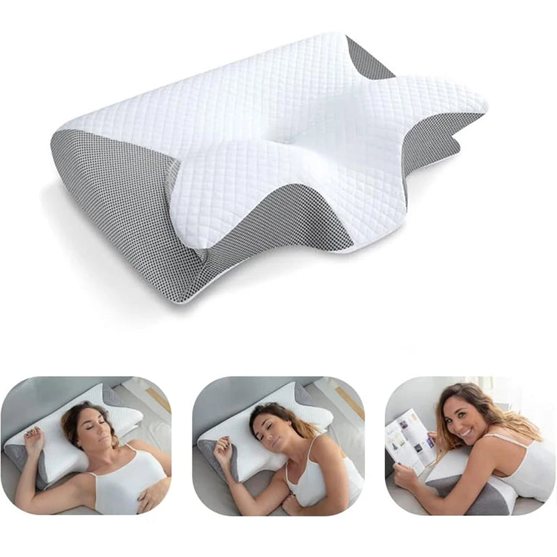 Ergonomic Memory Foam Cervical Pillow – 2-in-1 Contour Orthopedic Neck Support Pillow for Sleep, Recovery & Post-Workout Comfort