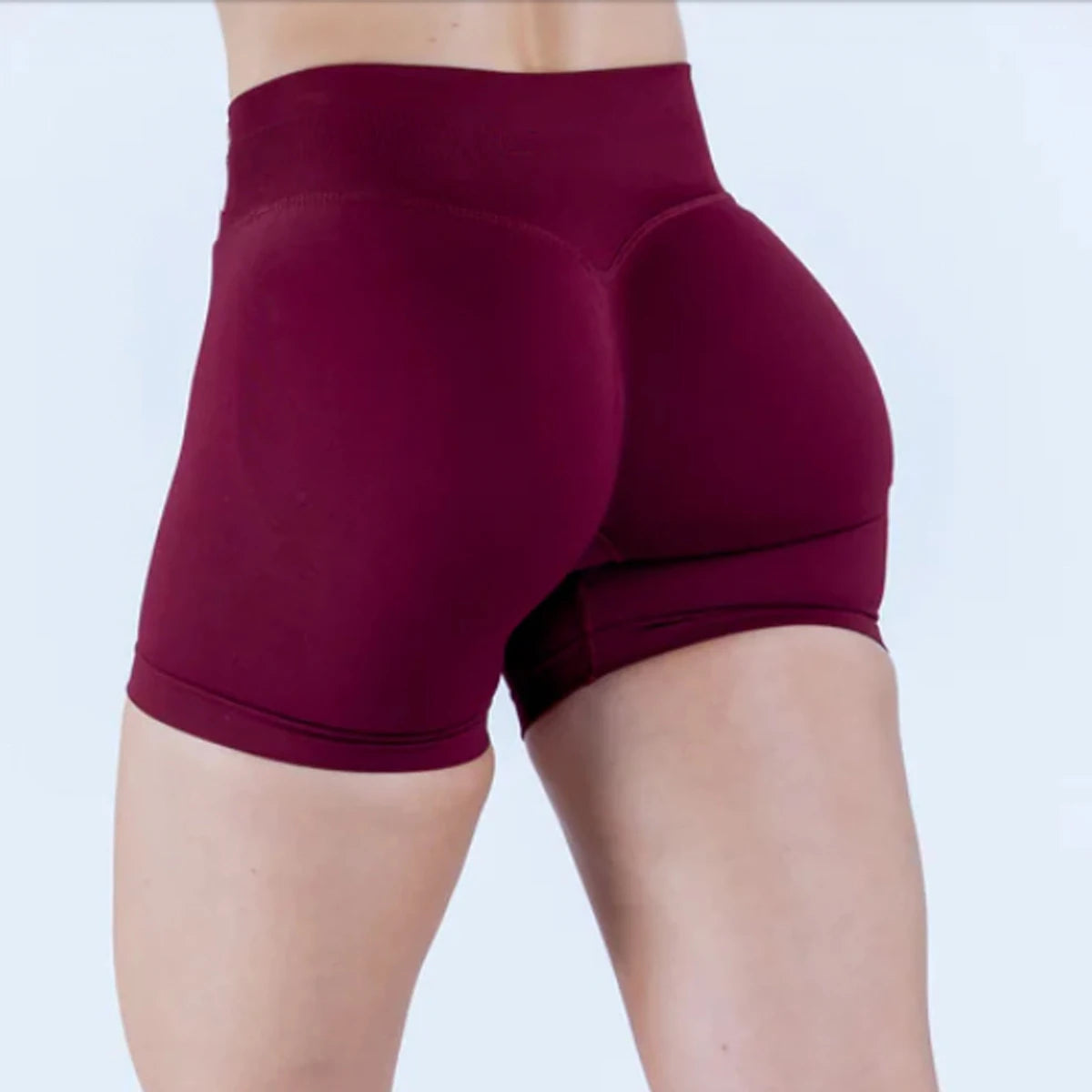 Seamless Scrunch Bum Yoga Shorts for Women – Low Waist Push-Up Gym Biker Shorts, Sweat-Wicking Stretch Fitness Shorts (4.5”)