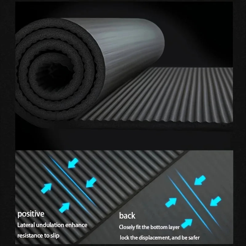 Premium 15/20mm Thick NBR Yoga Mat – Extra Wide 200×80cm | Non-Slip, Moisture-Proof, Durable Fitness & Outdoor Exercise Mat