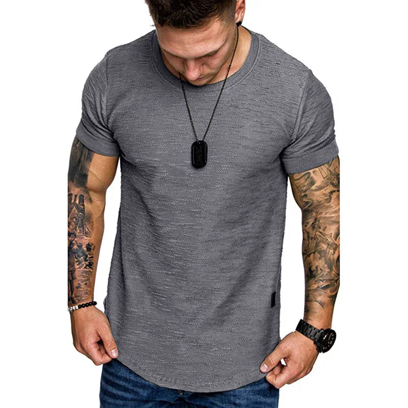 Men’s Slim Fit Performance T-Shirt – Breathable Short Sleeve O-Neck Solid Color Casual & Fitness Tee (Europe Size)
