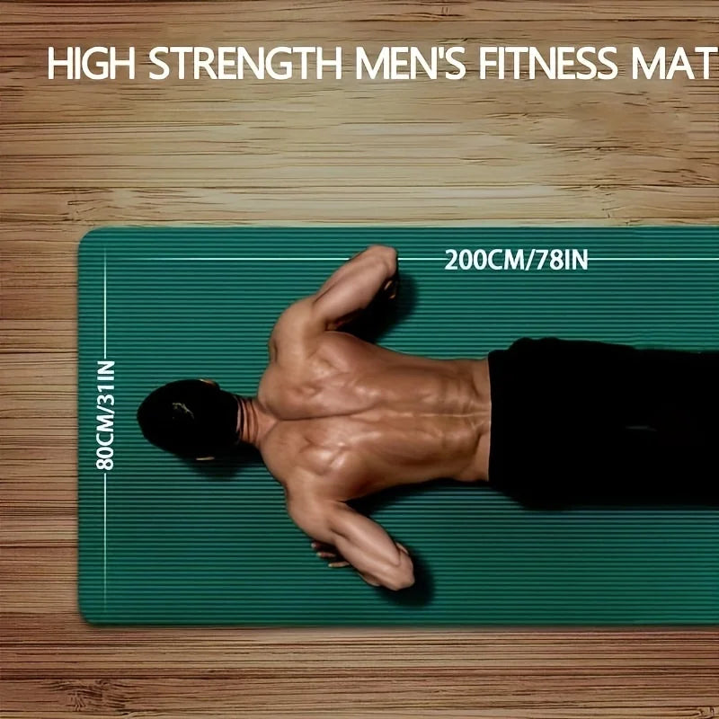 Premium 15/20mm Thick NBR Yoga Mat – Extra Wide 200×80cm | Non-Slip, Moisture-Proof, Durable Fitness & Outdoor Exercise Mat