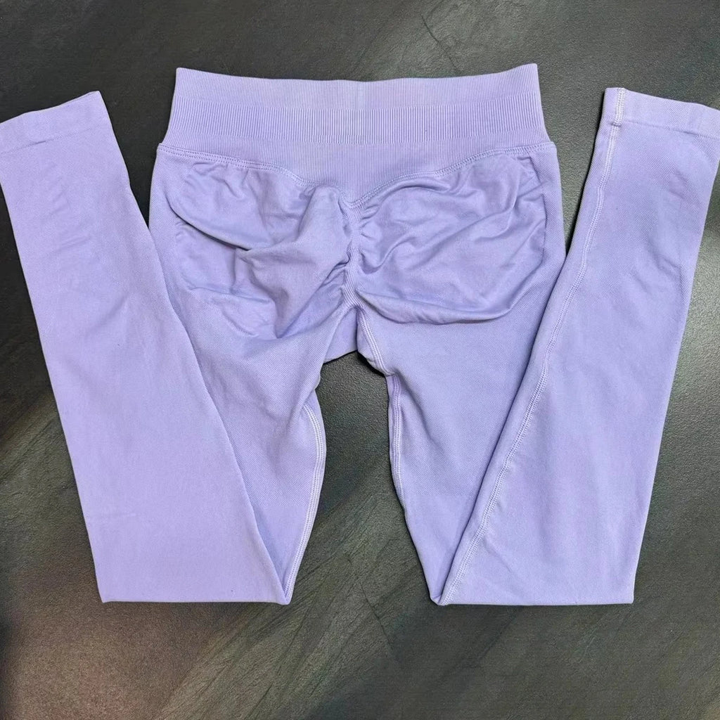 Scrunch Bum Seamless Gym Leggings for Women – Low Waist Push-Up Yoga Pants, Sweat-Wicking Workout Tights, Second-Skin Fit