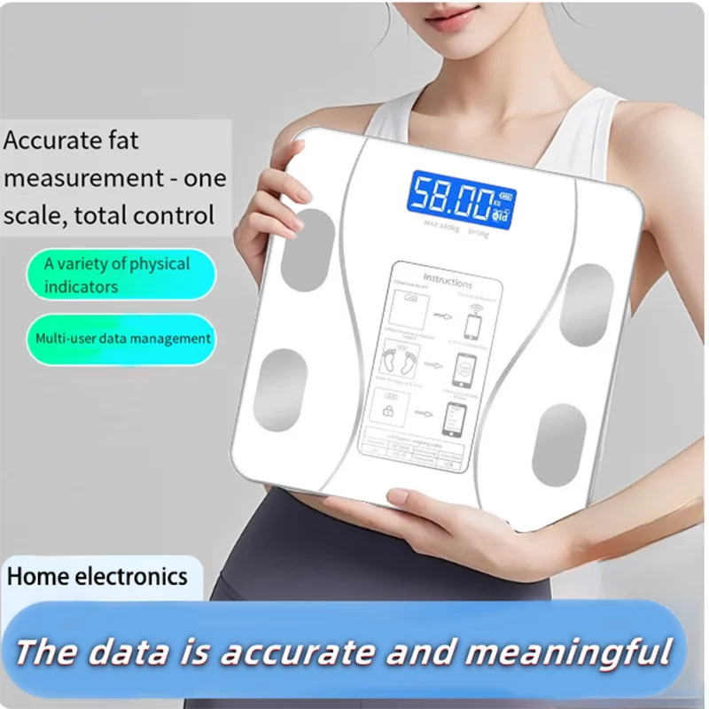 Smart Body Fat Scale with Bluetooth App – Rechargeable Digital Weight Scale for BMI, Muscle & Body Composition Tracking
