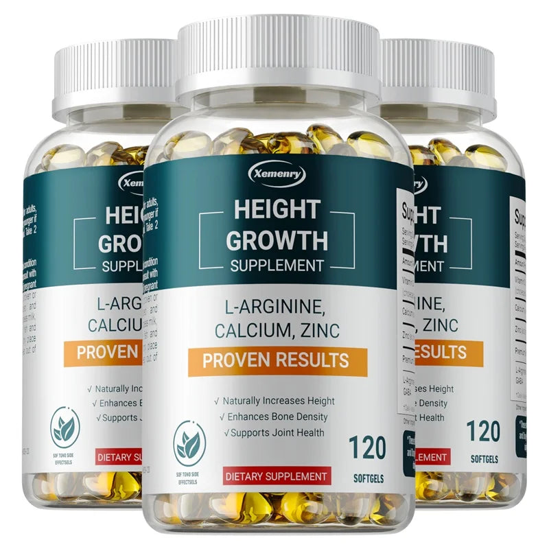 Height Growth Supplements – Bone Strengthening & Natural Growth Support for Children, Teens & Adults, 30/60/120 Capsules