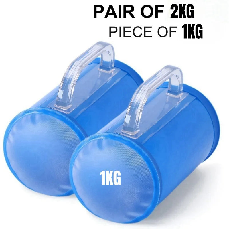 Adjustable Water-Filled Dumbbells – Portable Travel Weights (1–2.5kg Pair) | PVC Water Weight Bags for Strength Training, Home Fitness & Full-Body Workouts