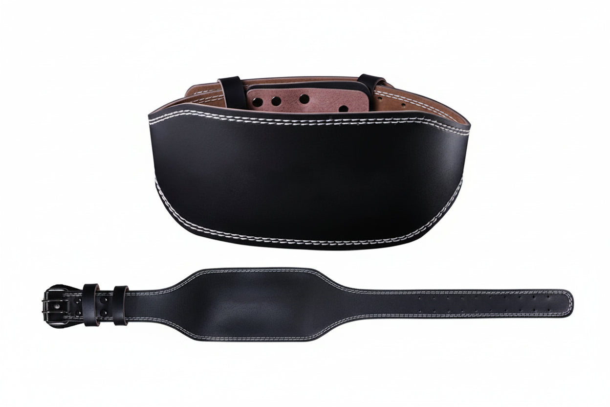 Adjustable Leather Weightlifting Belt – Wide Lumbar Support Gym Belt for Squats, Deadlifts & Powerlifting (Unisex)