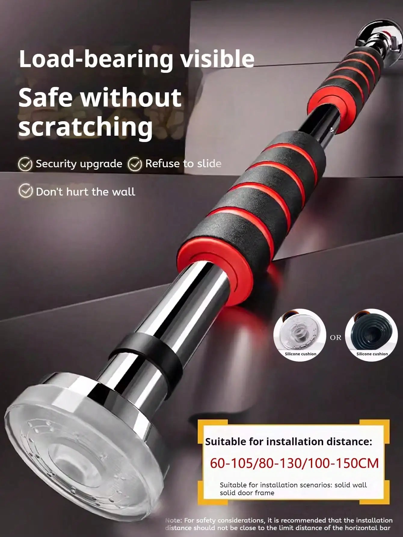 Adjustable Telescopic Doorway Pull-Up Bar – Heavy-Duty Non-Slip Chin-Up Bar for Home Gym Strength Training | No-Drill Installation for Men & Women