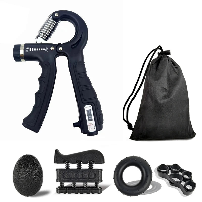 Adjustable Finger & Forearm Strengthening Kit (5–60kg) – Grip Strength Trainer, Hand Gripper & Wrist Exerciser for Strength Training