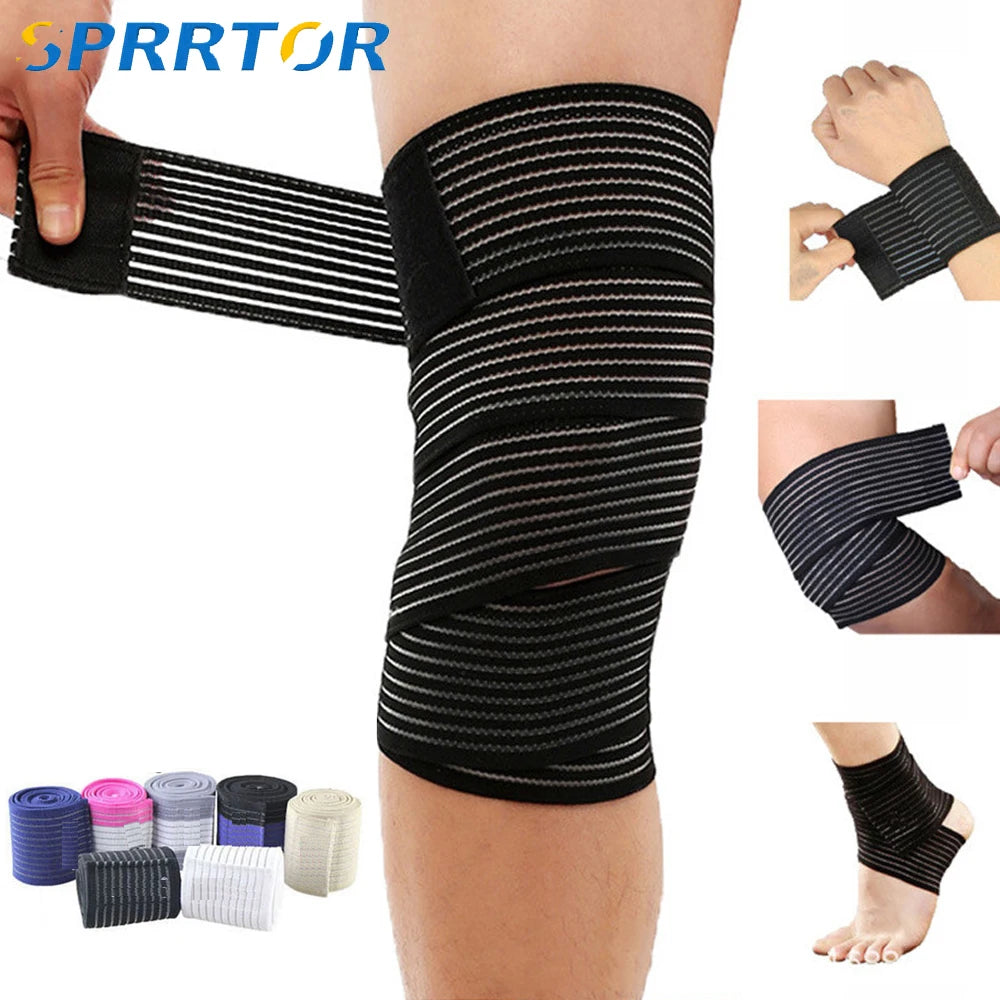 Elastic Compression Bandage Wrap (40–200cm) – Adjustable Knee, Elbow, Leg & Joint Support Strap for Sports, Fitness & Recovery