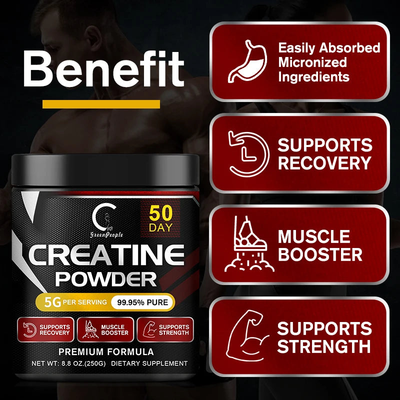 Creatine Monohydrate Powder for Women & Men – Strength, Performance, Muscle Growth & Workout Recovery Support (250g)
