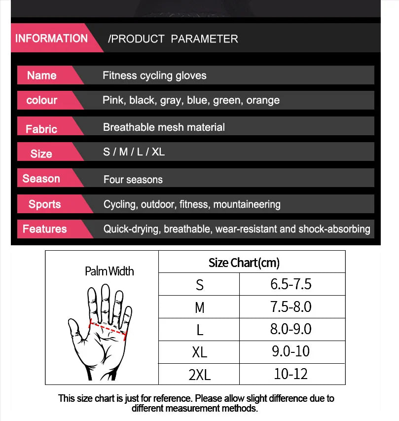 Fingerless Gym Gloves – Anti-Slip Fitness, Cycling & Workout Gloves for Men & Women, Breathable Bodybuilding & Exercise Gloves