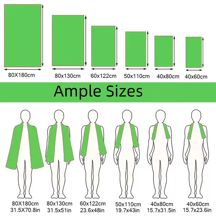 3-Piece Quick-Dry Microfiber Towel Set – Fast-Drying Travel Towels in 3 Sizes for Camping, Beach, Gym, Sports & Yoga | Ultra-Absorbent & Lightweight