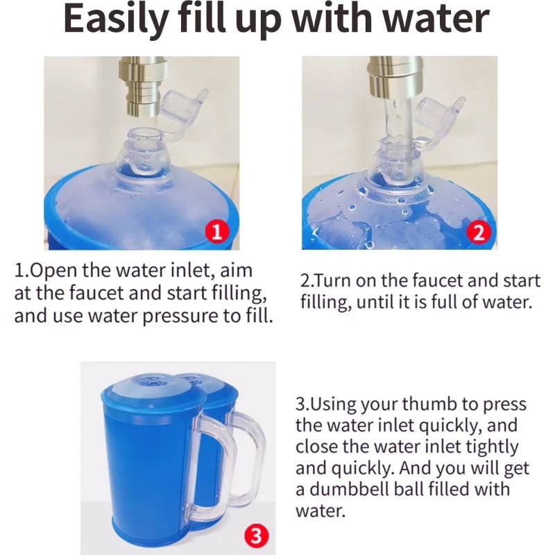 Adjustable Water-Filled Dumbbells – Portable Travel Weights (1–2.5kg Pair) | PVC Water Weight Bags for Strength Training, Home Fitness & Full-Body Workouts