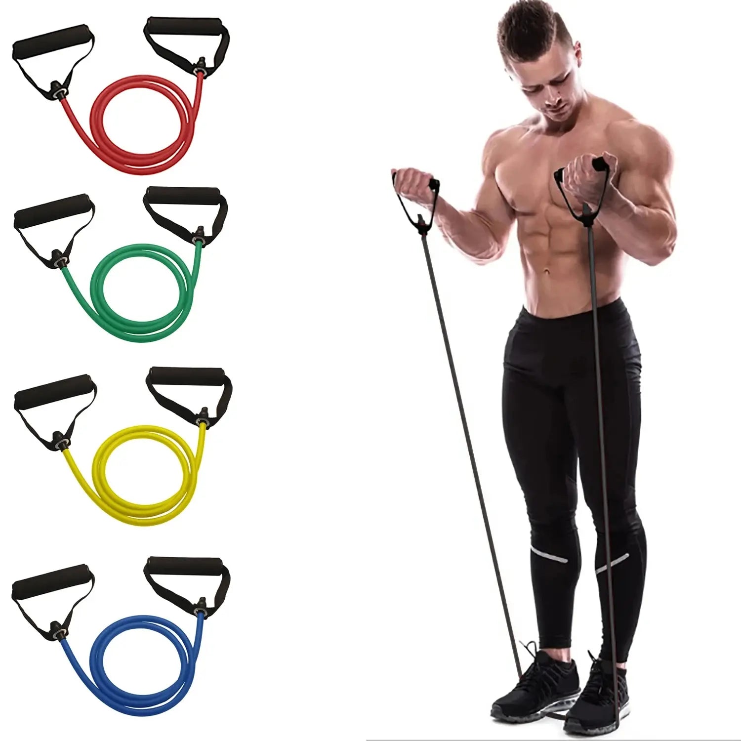 Resistance Bands with Handles – Full Body Exercise & Strength Training Bands for Home Workouts, Gym & Toning