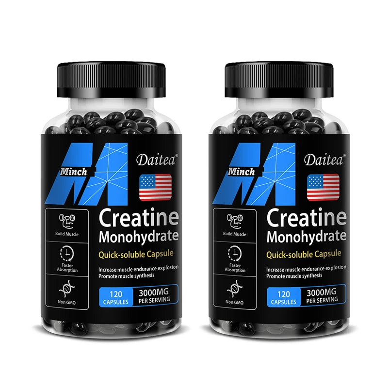 Creatine Monohydrate Capsules 3000mg – Strength, Muscle Growth & Performance Support | Keto-Friendly Creatine Supplement