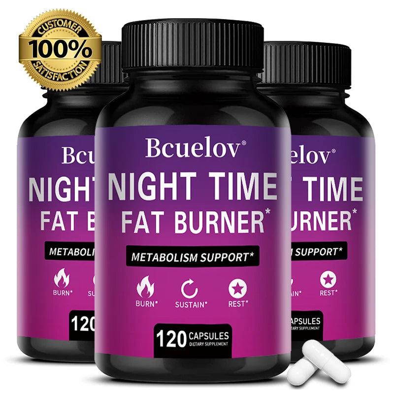 Night time Fat Burner Capsules – Thermogenic Metabolism Booster, Natural Appetite Support & Sleep-Friendly Weight Management