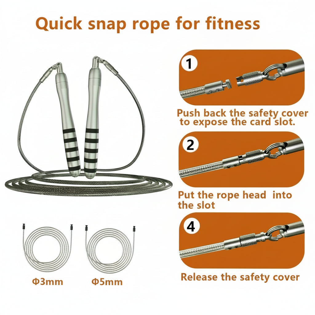 CrossFit Speed Jump Rope – Adjustable Weighted Steel Wire, Double Bearing, Durable Home Gym Fitness Tool