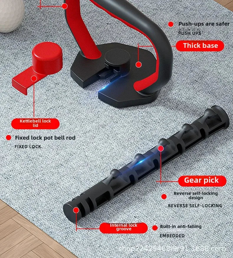 Adjustable Weight Dumbbell Handle & Kettlebell Base – Eco‑Friendly Home Gym Push‑Up & Strength Training Tool