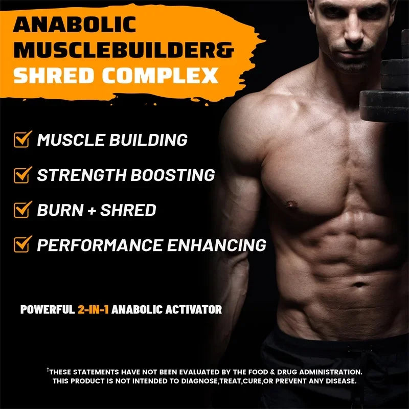 Muscle Builder, Ripped & Pre-Workout Capsules for Lean Muscle, Strength, Energy, Endurance & Rapid Recovery