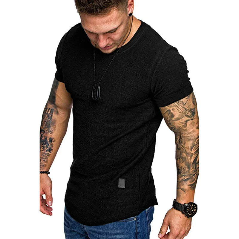 Men’s Slim Fit Performance T-Shirt – Breathable Short Sleeve O-Neck Solid Color Casual & Fitness Tee (Europe Size)