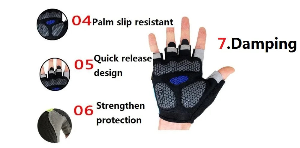 Fingerless Gym Gloves – Anti-Slip Fitness, Cycling & Workout Gloves for Men & Women, Breathable Bodybuilding & Exercise Gloves