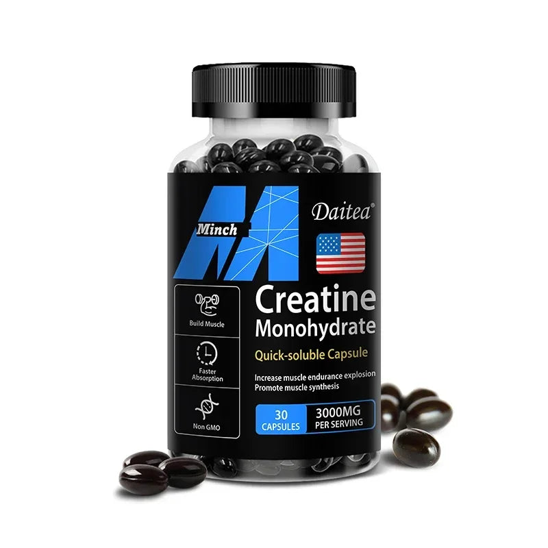 Creatine Monohydrate Capsules 3000mg – Strength, Muscle Growth & Performance Support | Keto-Friendly Creatine Supplement