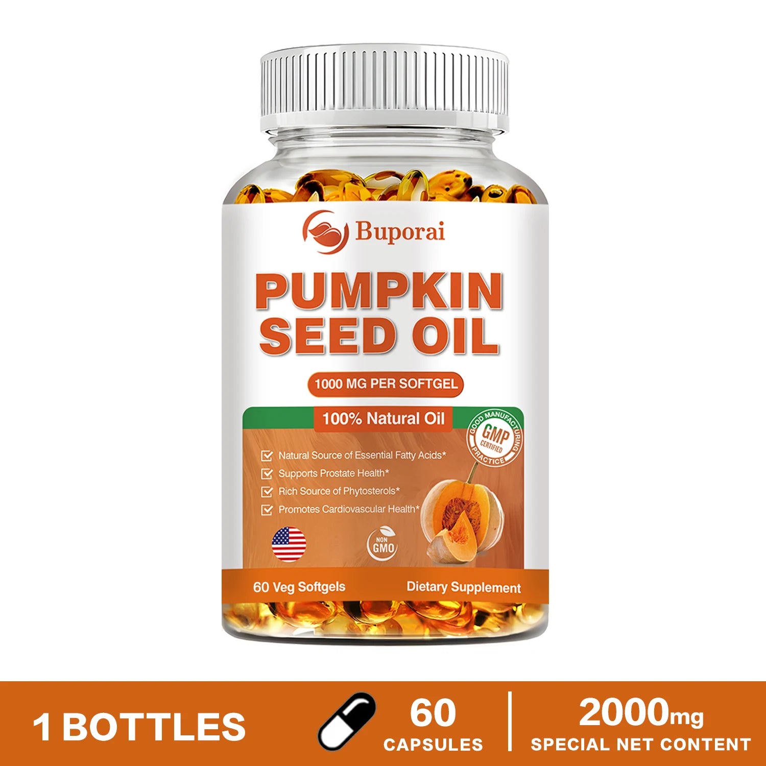 Pumpkin Seed Oil Capsules – Hair Growth, Prostate & Urinary Tract Support | Heart & Cardiovascular Health