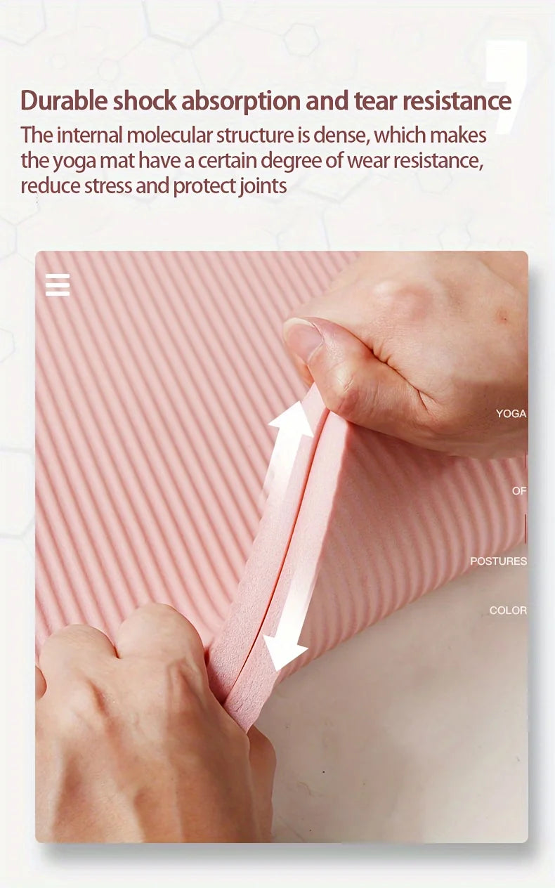 10mm / 15mm Thick NBR Yoga Mat – Extra Thick Anti-Slip Fitness Mat for Yoga, Pilates, Stretching & Home Workouts (Waterproof, Joint Support)