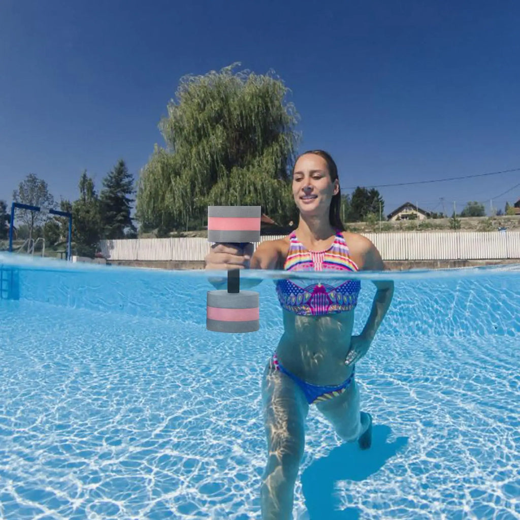 2PCS EVA Foam Water Dumbbells – Floating Aquatic Weights for Swimming Pool Exercise, Water Aerobics & Aqua Fitness Training