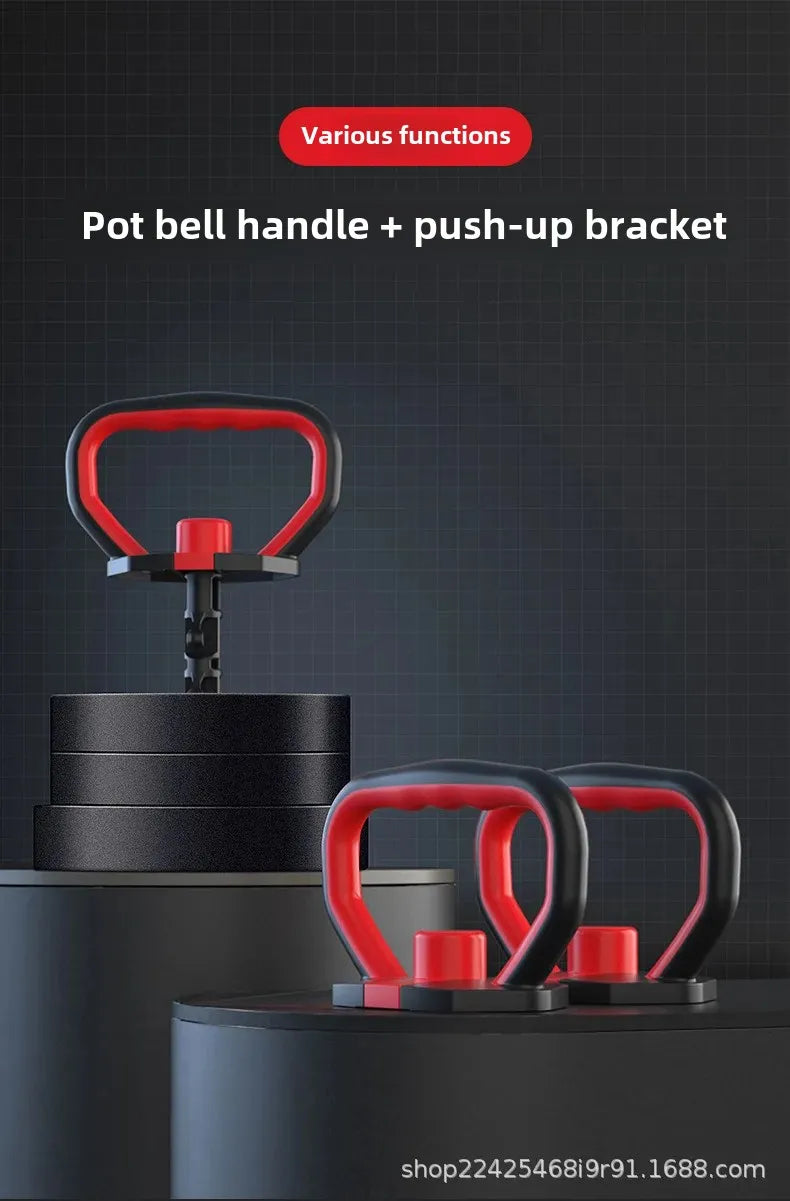 Adjustable Weight Dumbbell Handle & Kettlebell Base – Eco‑Friendly Home Gym Push‑Up & Strength Training Tool