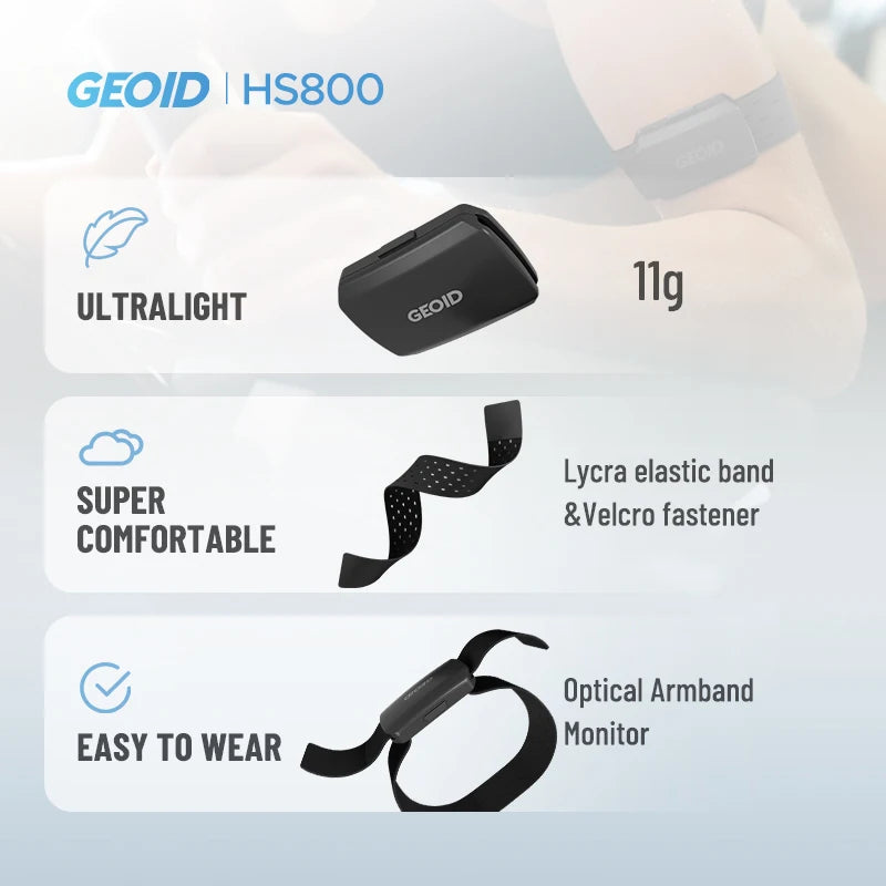 HS800 Armband Heart Rate Monitor – Optical HR Sensor with Bluetooth & ANT+ | Fitness Tracker for Running, Cycling, Gym, HIIT, Yoga & Chest Strap Alternative