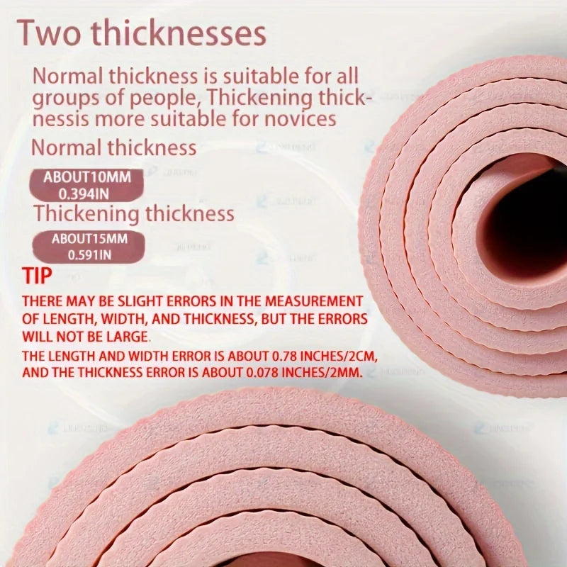 10mm / 15mm Thick NBR Yoga Mat – Extra Thick Anti-Slip Fitness Mat for Yoga, Pilates, Stretching & Home Workouts (Waterproof, Joint Support)