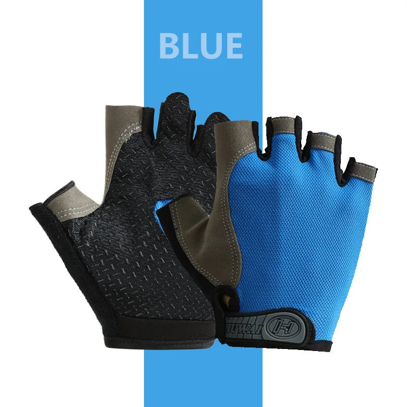 Performance Breathable Anti-Slip Fingerless Gym & Cycling Gloves for Men & Women – Shockproof Half-Finger Fitness, Fishing, Riding & Outdoor Sports Gloves