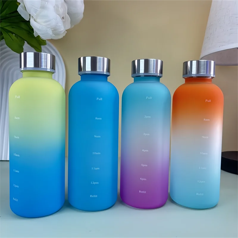 550ml Motivational Water Bottle with Time Marker – Leakproof BPA-Free Frosted Plastic Sports Bottle for Fitness, Gym, Travel & Daily Hydration