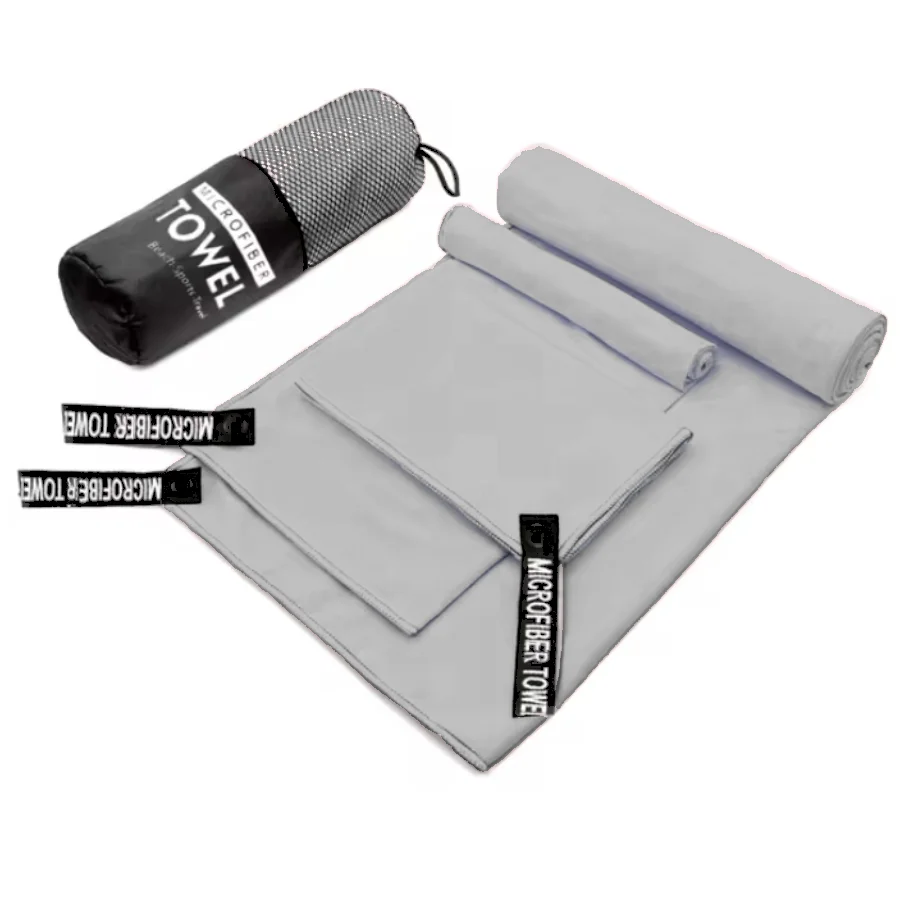 3-Piece Quick-Dry Microfiber Towel Set – Fast-Drying Travel Towels in 3 Sizes for Camping, Beach, Gym, Sports & Yoga | Ultra-Absorbent & Lightweight