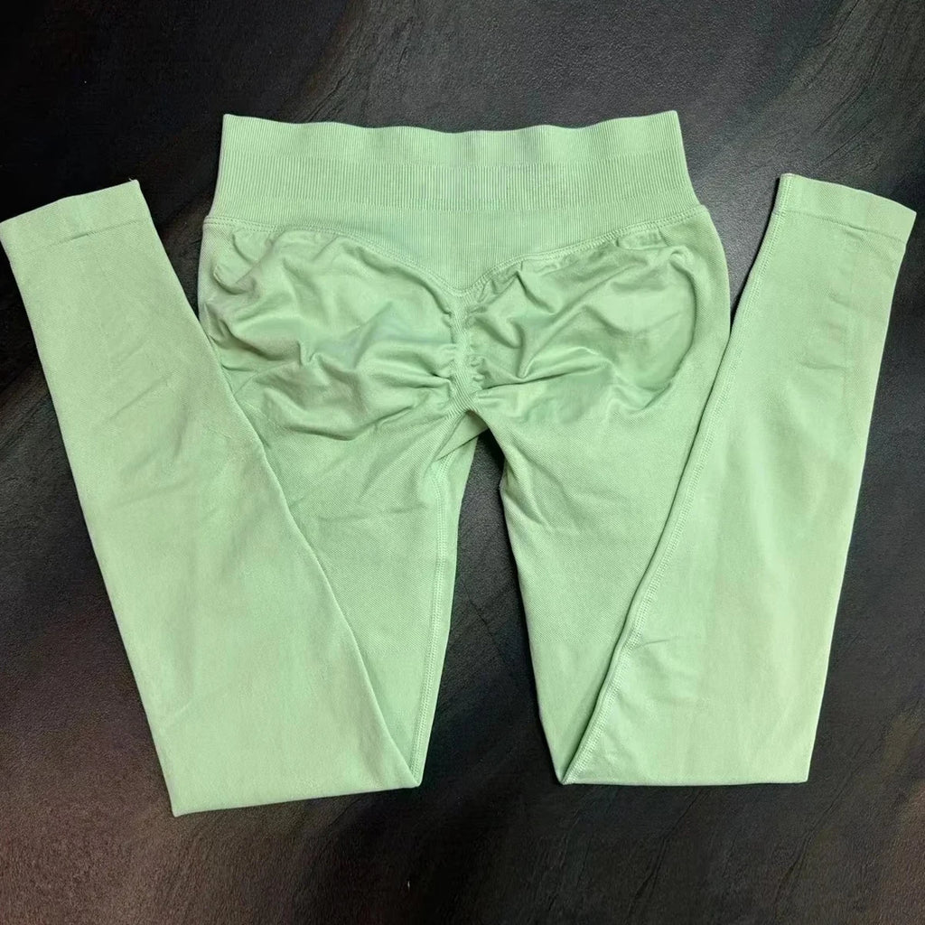 Scrunch Bum Seamless Gym Leggings for Women – Low Waist Push-Up Yoga Pants, Sweat-Wicking Workout Tights, Second-Skin Fit