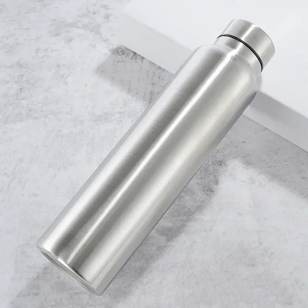 1000ml Stainless Steel Sports Water Bottle – Rugged Single-Layer Metal Flask for Gym, Camping & Outdoor Activities (1/2/3 Pcs)