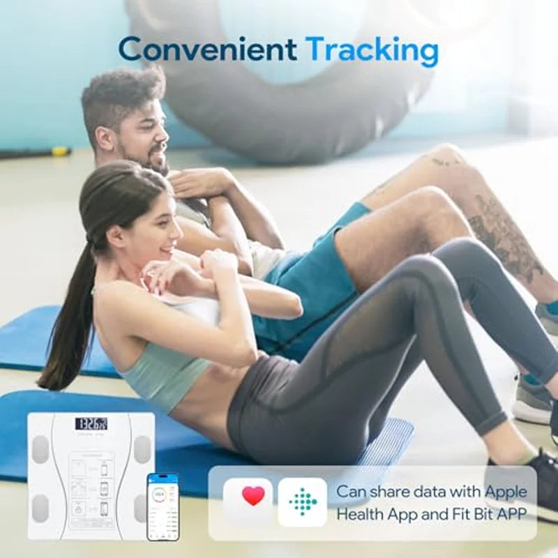 Smart Body Fat Scale with Bluetooth App – Rechargeable Digital Weight Scale for BMI, Muscle & Body Composition Tracking