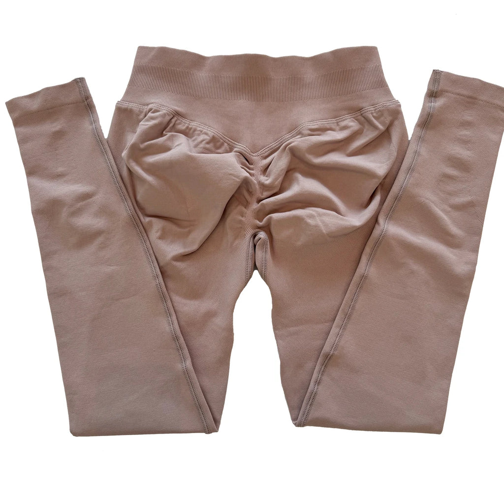 Scrunch Bum Seamless Gym Leggings for Women – Low Waist Push-Up Yoga Pants, Sweat-Wicking Workout Tights, Second-Skin Fit