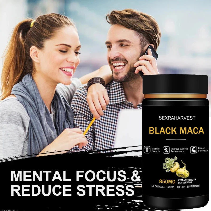 Black Maca Root Capsules – Natural Energy, Endurance & Vitality Support for Men & Women | Muscle & Performance Booster