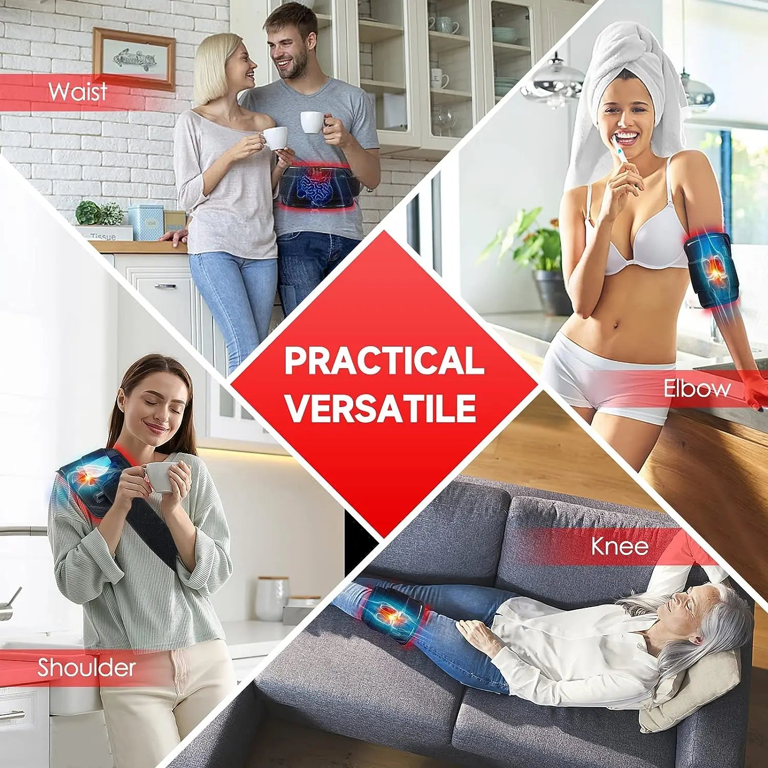 Red & Infrared Light Therapy Belt (660nm & 850nm) – LED Recovery & Heat Wrap for Waist, Back, Muscles & Full Body