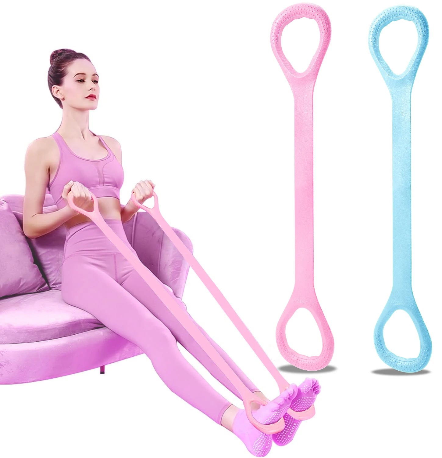 8-Shaped Fitness Resistance Bands – Elastic Exercise Bands for Arms, Back, Shoulders, Yoga, Pilates & Strength Training