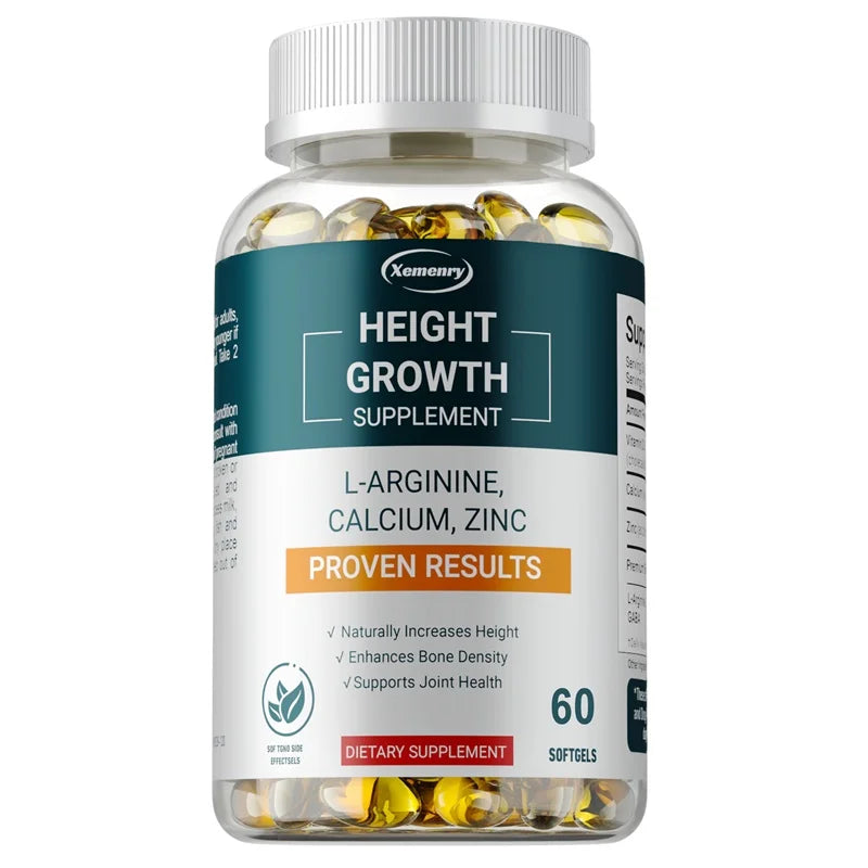 Height Growth Supplements – Bone Strengthening & Natural Growth Support for Children, Teens & Adults, 30/60/120 Capsules