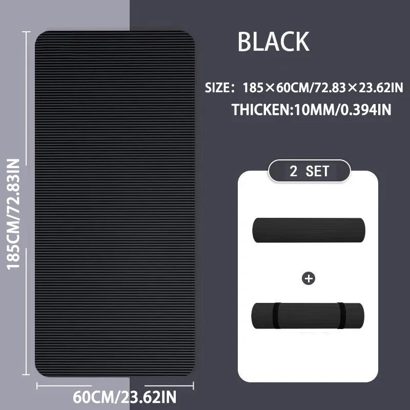 10mm / 15mm Thick NBR Yoga Mat – Extra Thick Anti-Slip Fitness Mat for Yoga, Pilates, Stretching & Home Workouts (Waterproof, Joint Support)