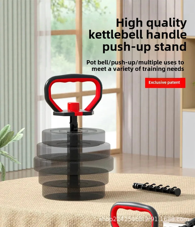 Adjustable Weight Dumbbell Handle & Kettlebell Base – Eco‑Friendly Home Gym Push‑Up & Strength Training Tool