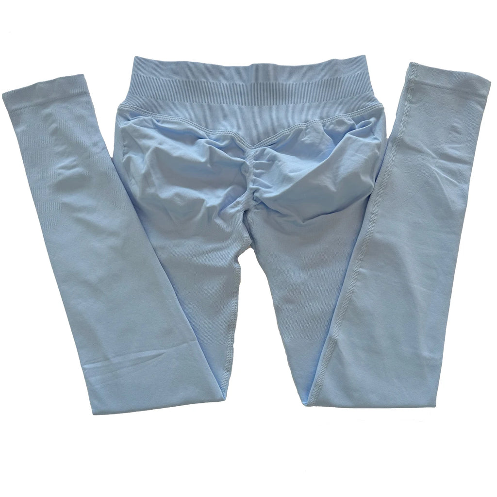 Scrunch Bum Seamless Gym Leggings for Women – Low Waist Push-Up Yoga Pants, Sweat-Wicking Workout Tights, Second-Skin Fit