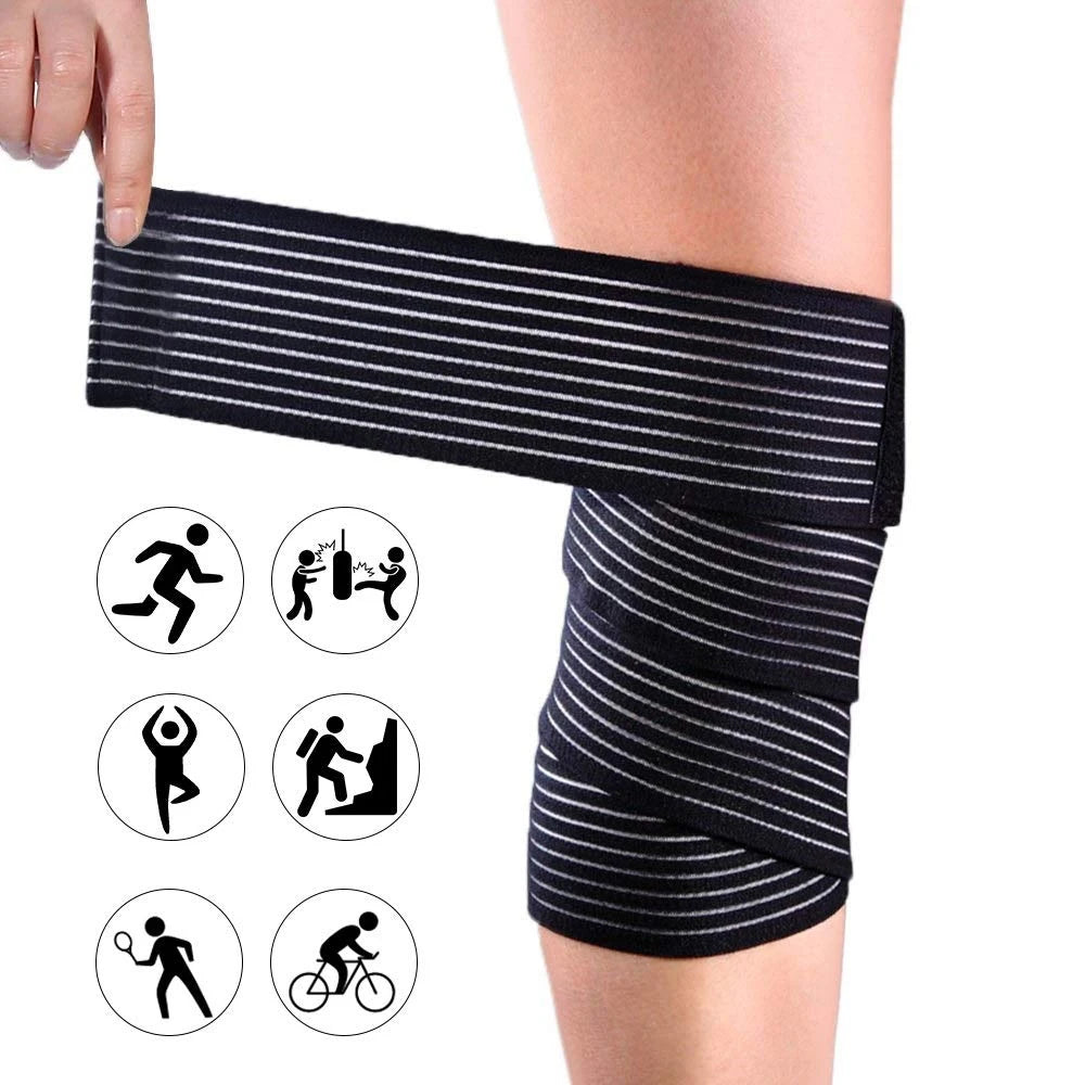 Elastic Compression Bandage Wrap (40–200cm) – Adjustable Knee, Elbow, Leg & Joint Support Strap for Sports, Fitness & Recovery