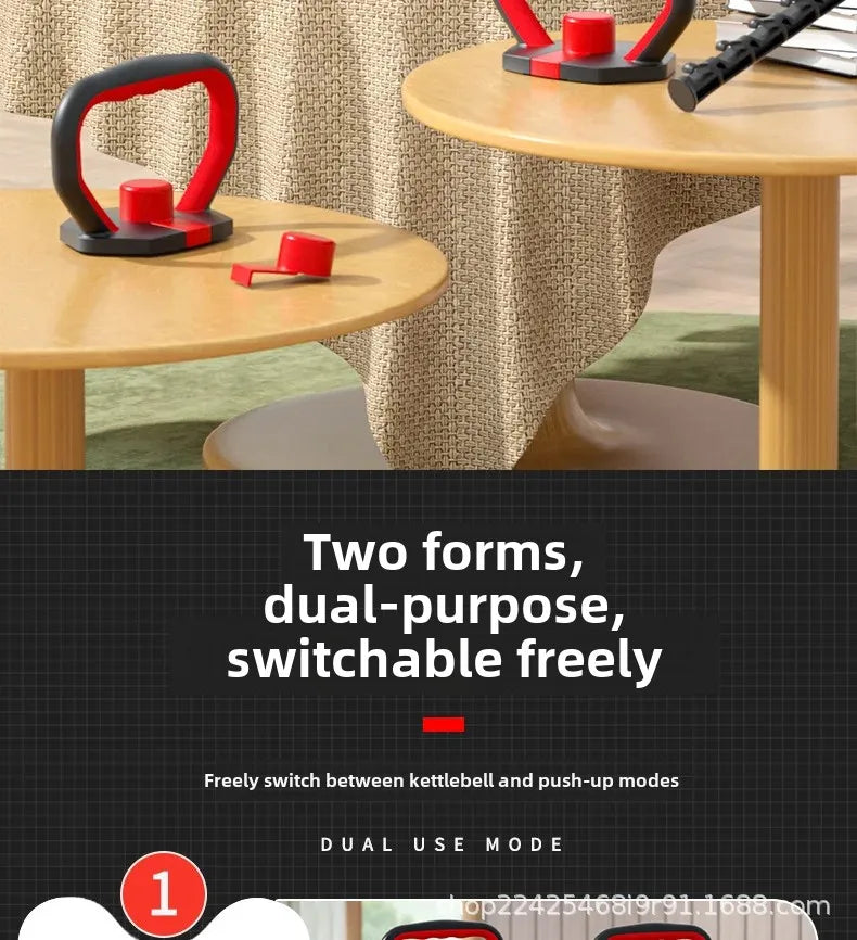 Adjustable Weight Dumbbell Handle & Kettlebell Base – Eco‑Friendly Home Gym Push‑Up & Strength Training Tool